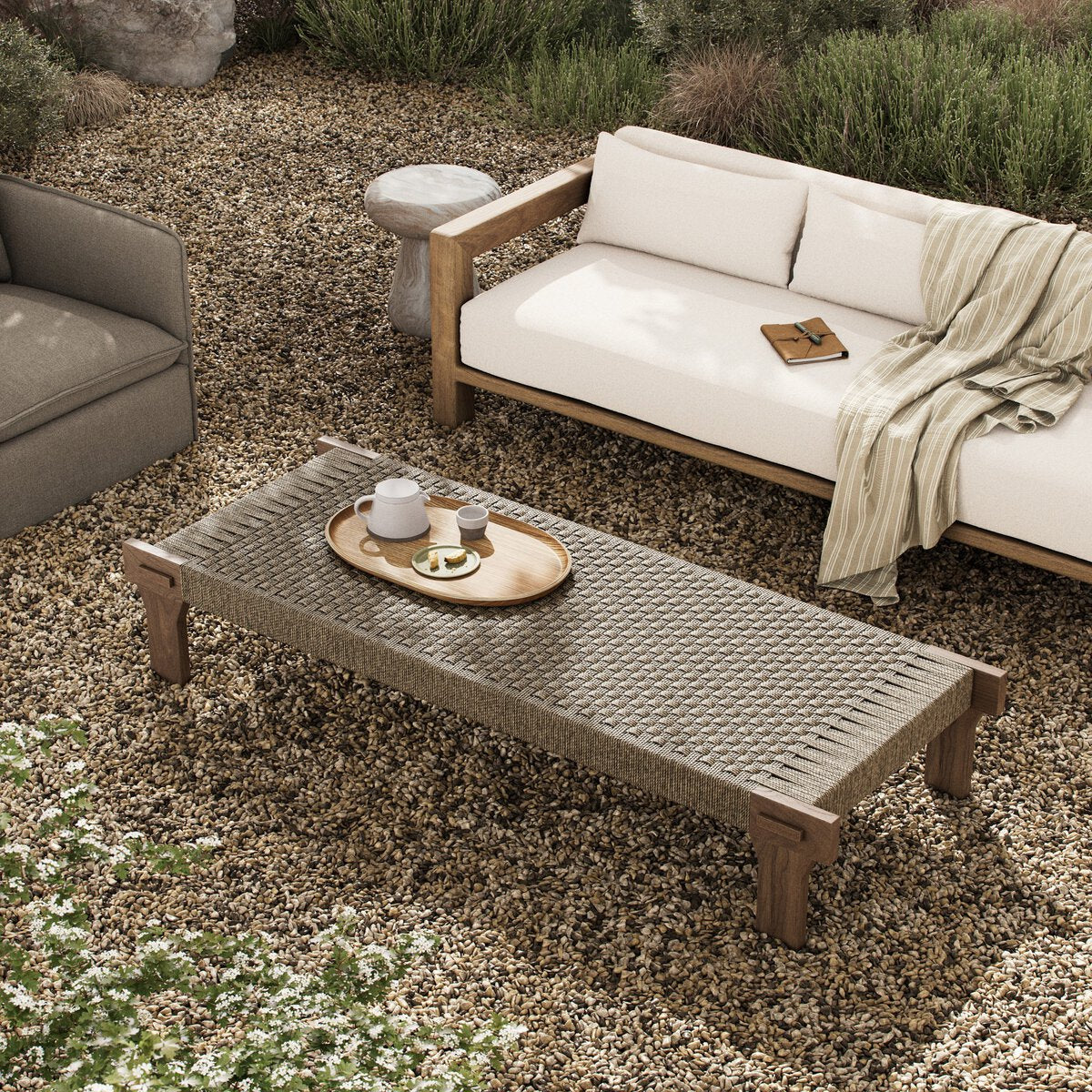 Moxie Outdoor Coffee Table Stained Toasted Brown-FSC OL