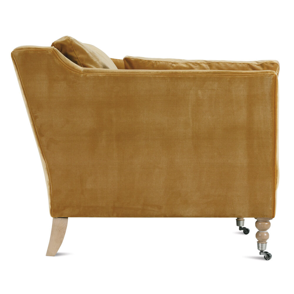 90” Madeline Sofa - Antiqued Amber Velvet - OL