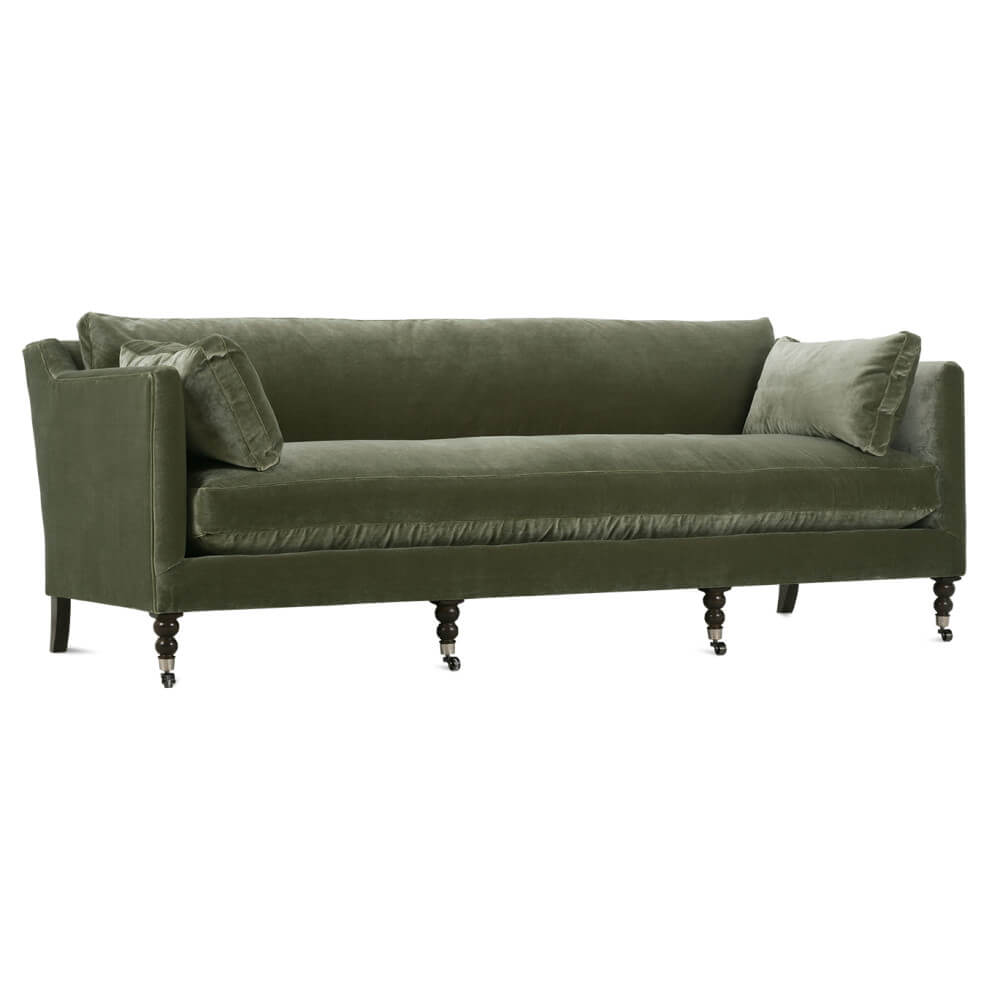 90” Madeline Sofa - Antiqued Moss Velvet - OL