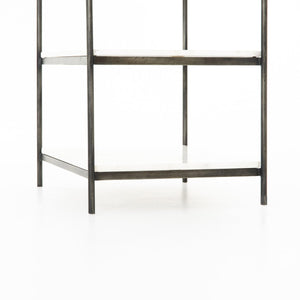 Felix Nightstand Grey Polished White Marble OL
