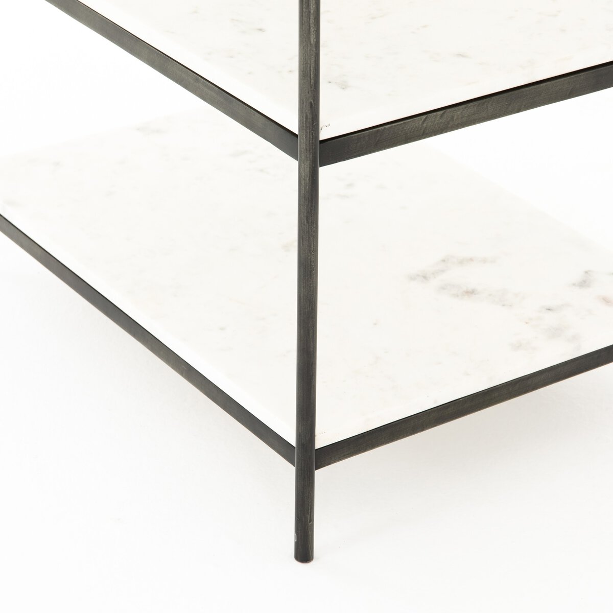Felix Nightstand Grey Polished White Marble OL