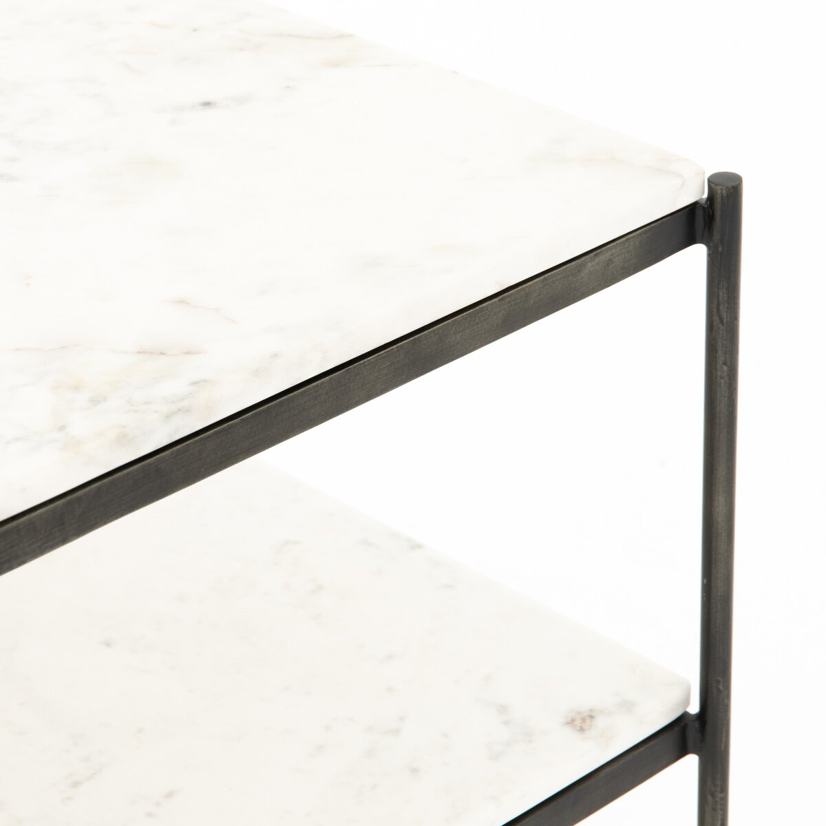 Felix Nightstand Grey Polished White Marble OL