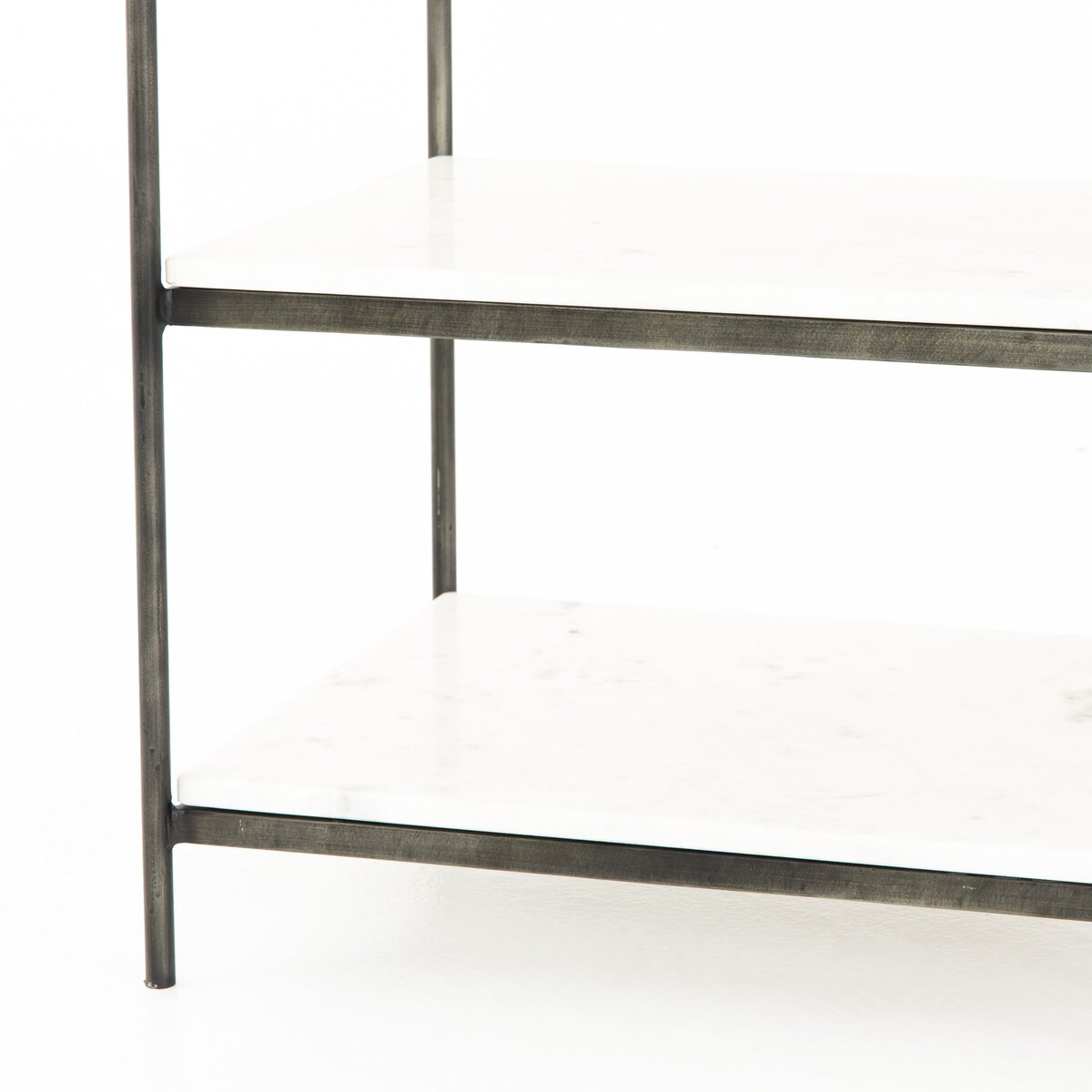 Felix Nightstand Grey Polished White Marble OL