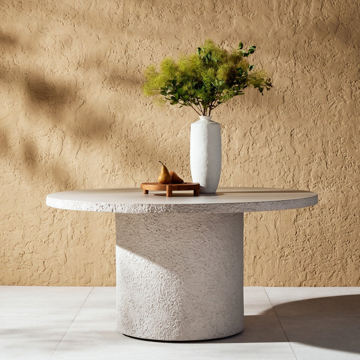 Otero Outdoor Round Dining Table Matte Stone OL