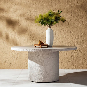 Otero Outdoor Round Dining Table Matte Stone OL