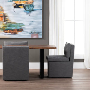 Prescott Charcoal Rolling Dining Chairs - Pair - OL
