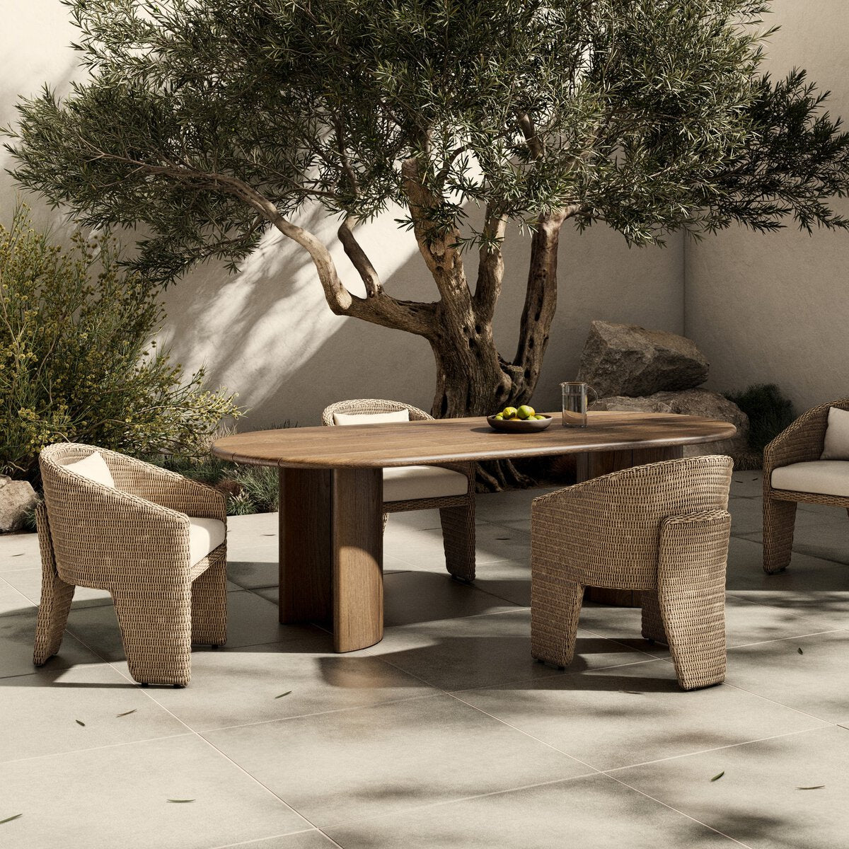 Paden Outdoor Dining Table-94" Stained Toasted Brown-FSC OL