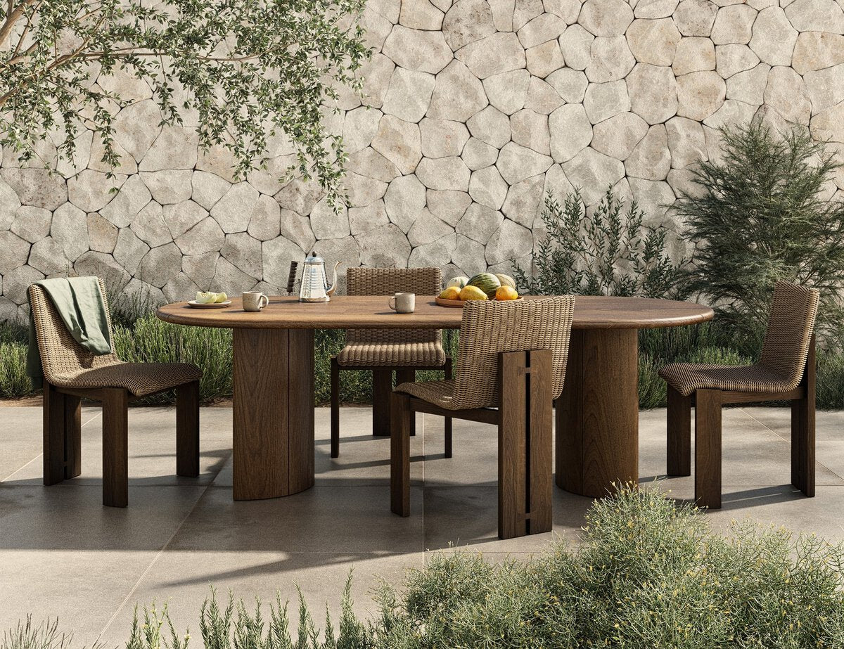 Paden Outdoor Dining Table-94" Stained Toasted Brown-FSC OL