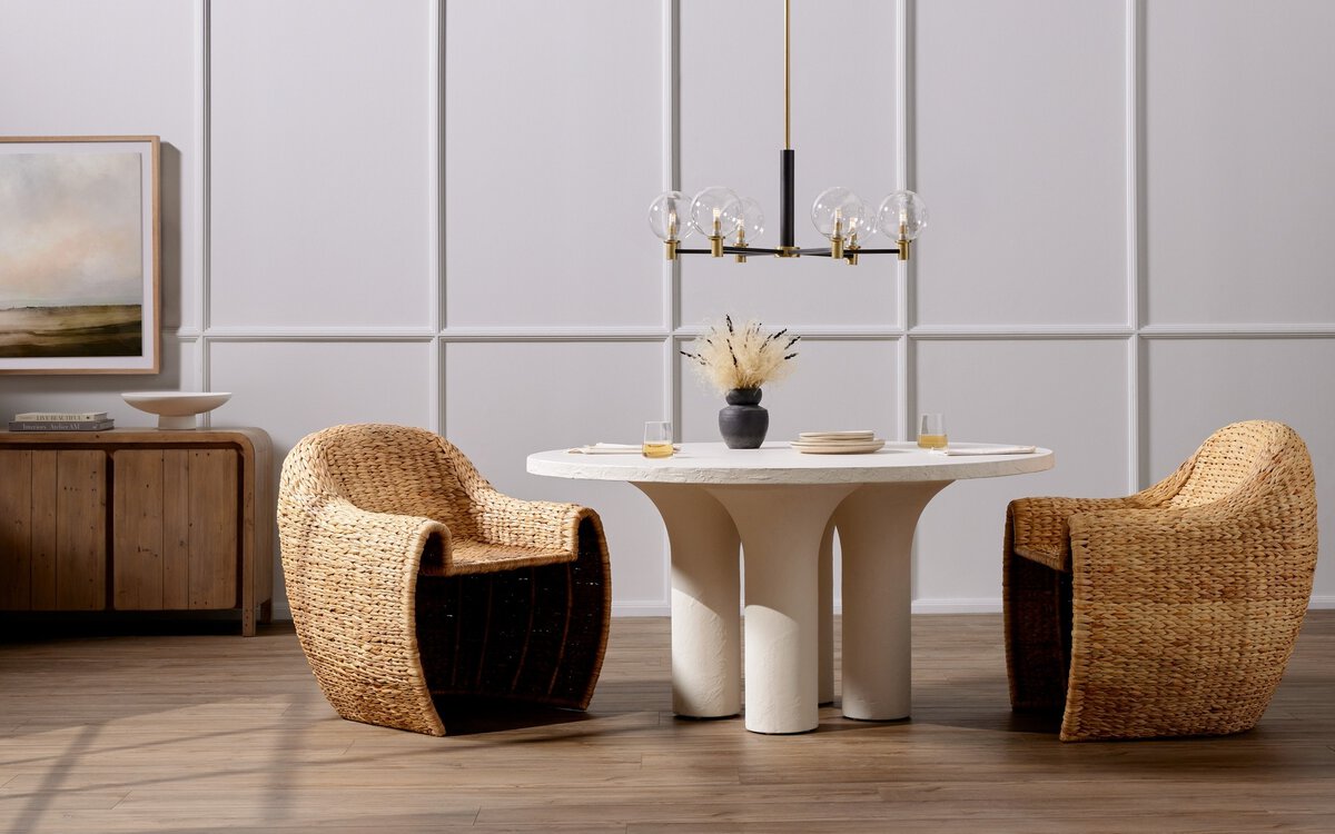 Parra Round Dining Table White Concrete OL