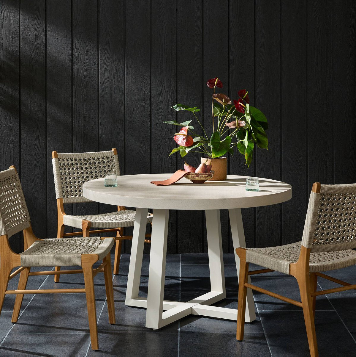 Cyrus 48" Outdoor Round Dining Table Natural Sand OL