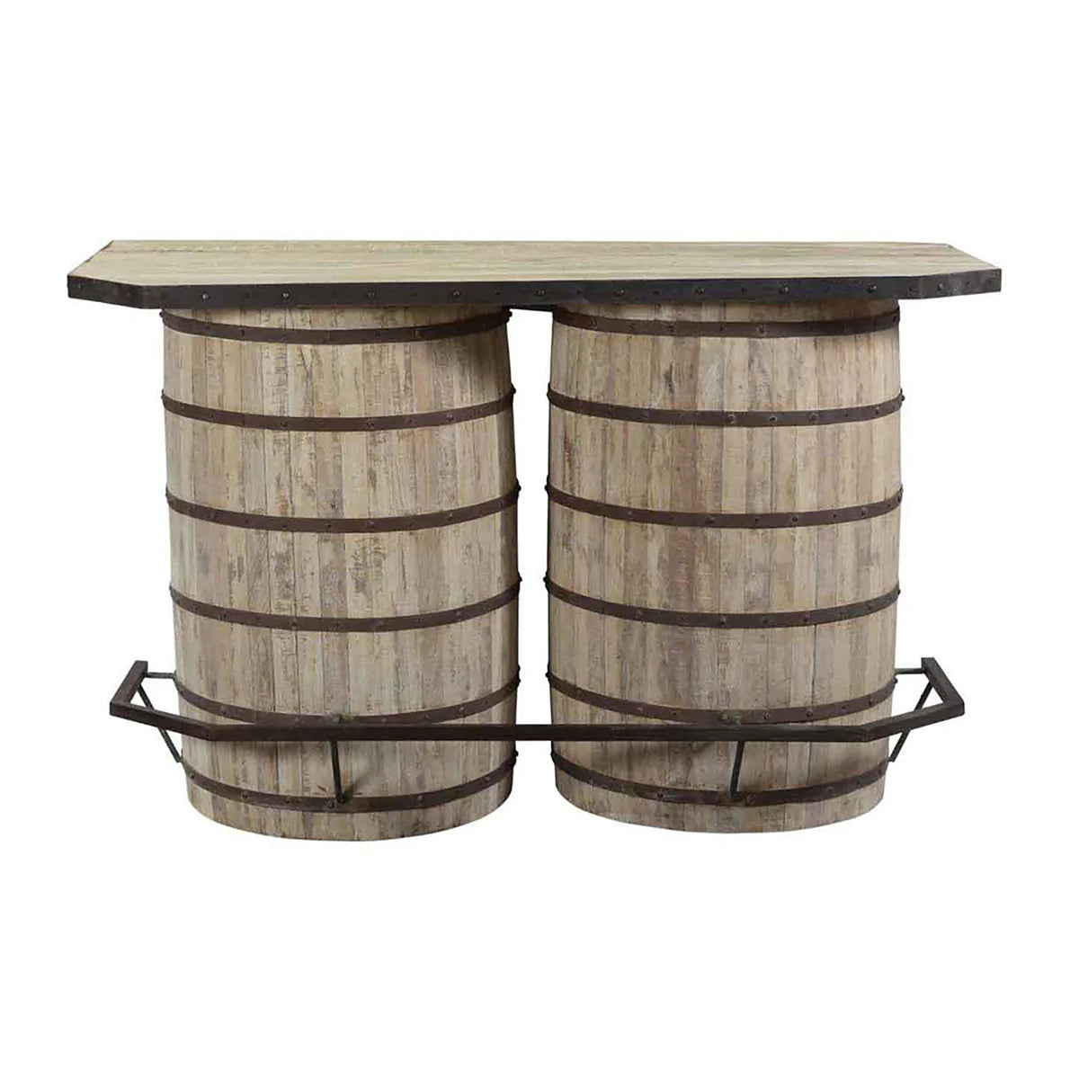 64" Reclaimed Wood Barrel Bar OL