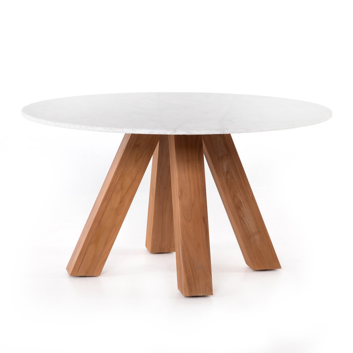 Sanders Outdoor Dining Table-54" Rough White Marble OL