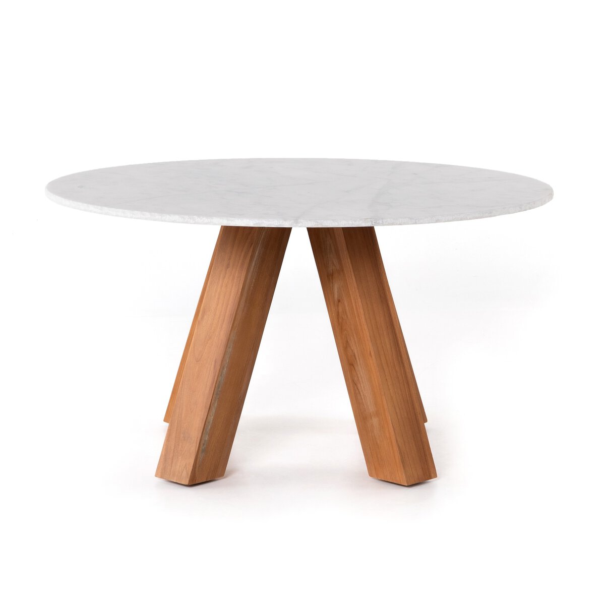 Sanders Outdoor Dining Table-54" Rough White Marble OL
