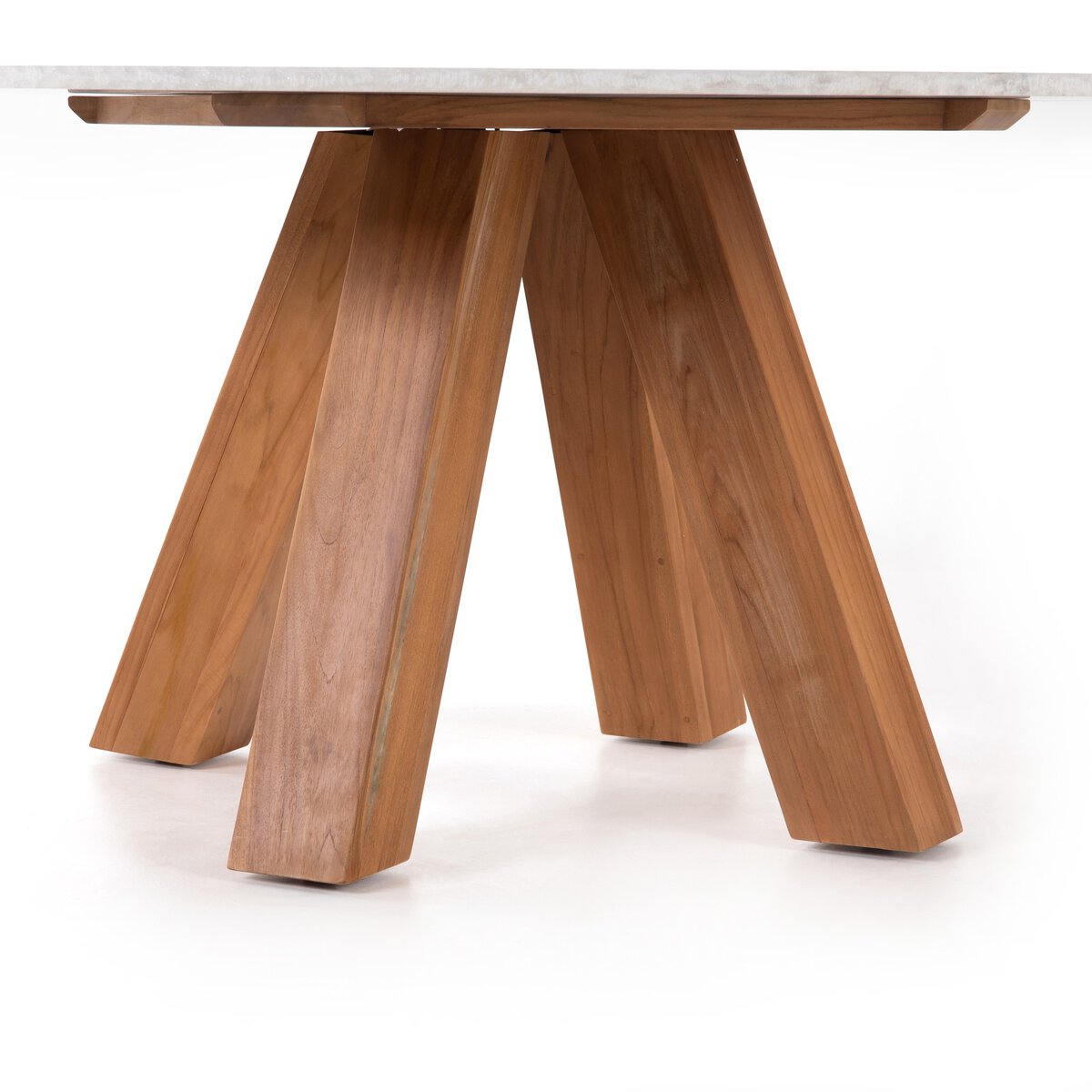 Sanders Outdoor Dining Table-54" Rough White Marble OL