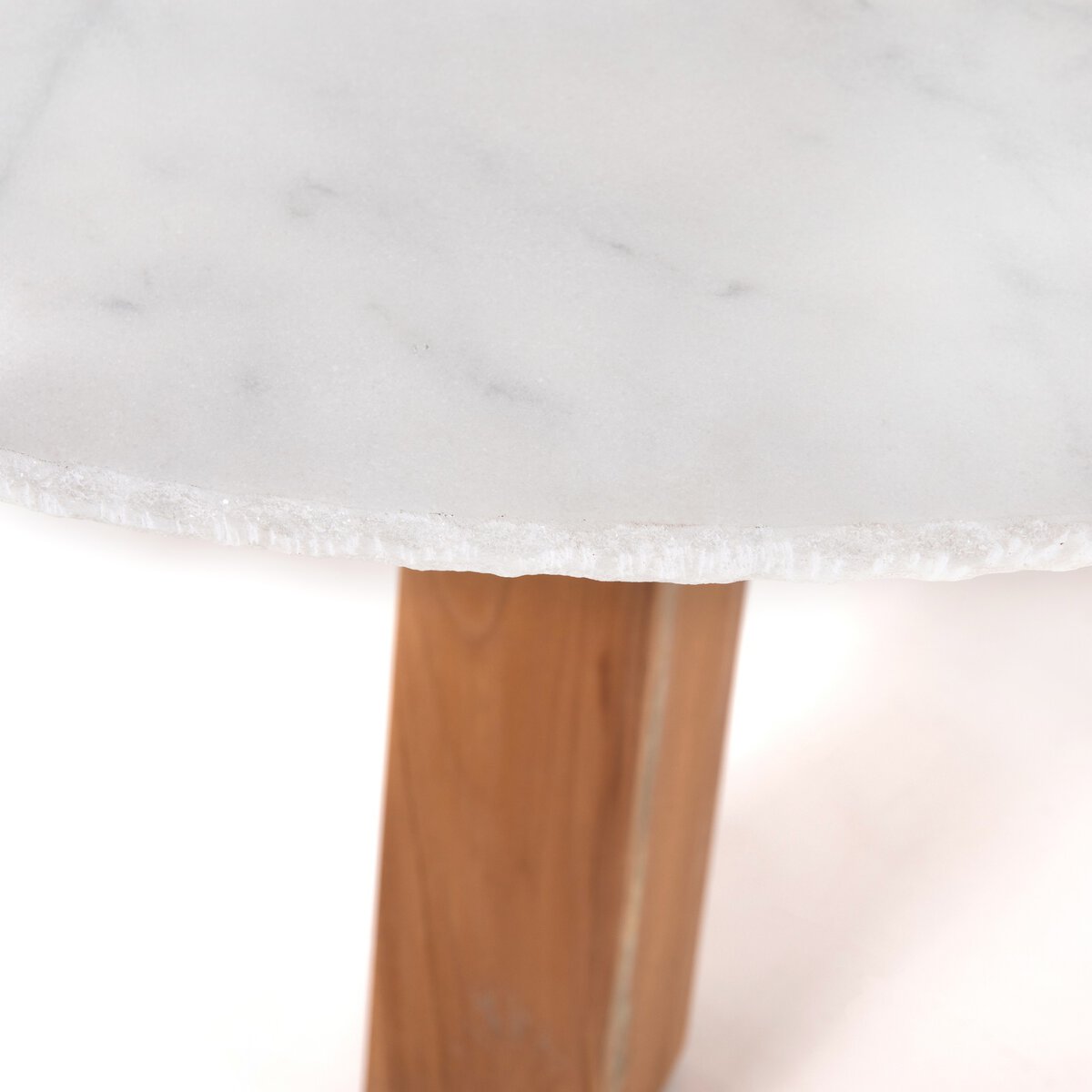 Sanders Outdoor Dining Table-54" Rough White Marble OL