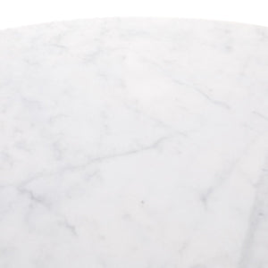 Sanders Outdoor Dining Table-54" Rough White Marble OL