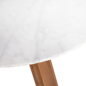 Sanders Outdoor Dining Table-54" Rough White Marble OL