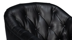 Coolidge Leather Swivel Chair, Black