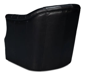 Coolidge Leather Swivel Chair, Black