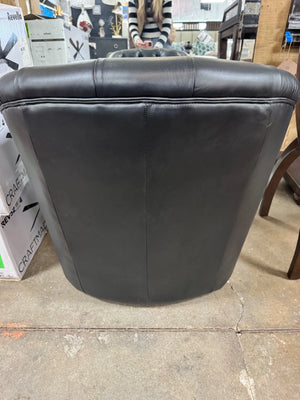 Coolidge Leather Swivel Chair, Black