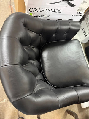 Coolidge Leather Swivel Chair, Black