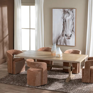 Sloane Blush Rolling Dining Chair - Pair - OL