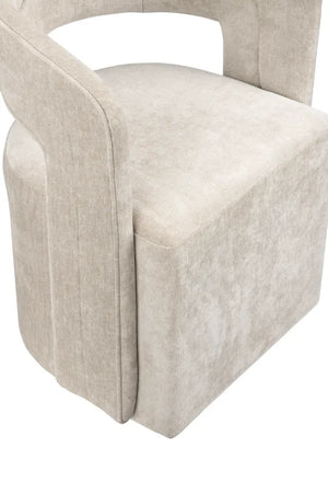 Sloane Oatmeal Rolling Dining Chairs - Pair - OL