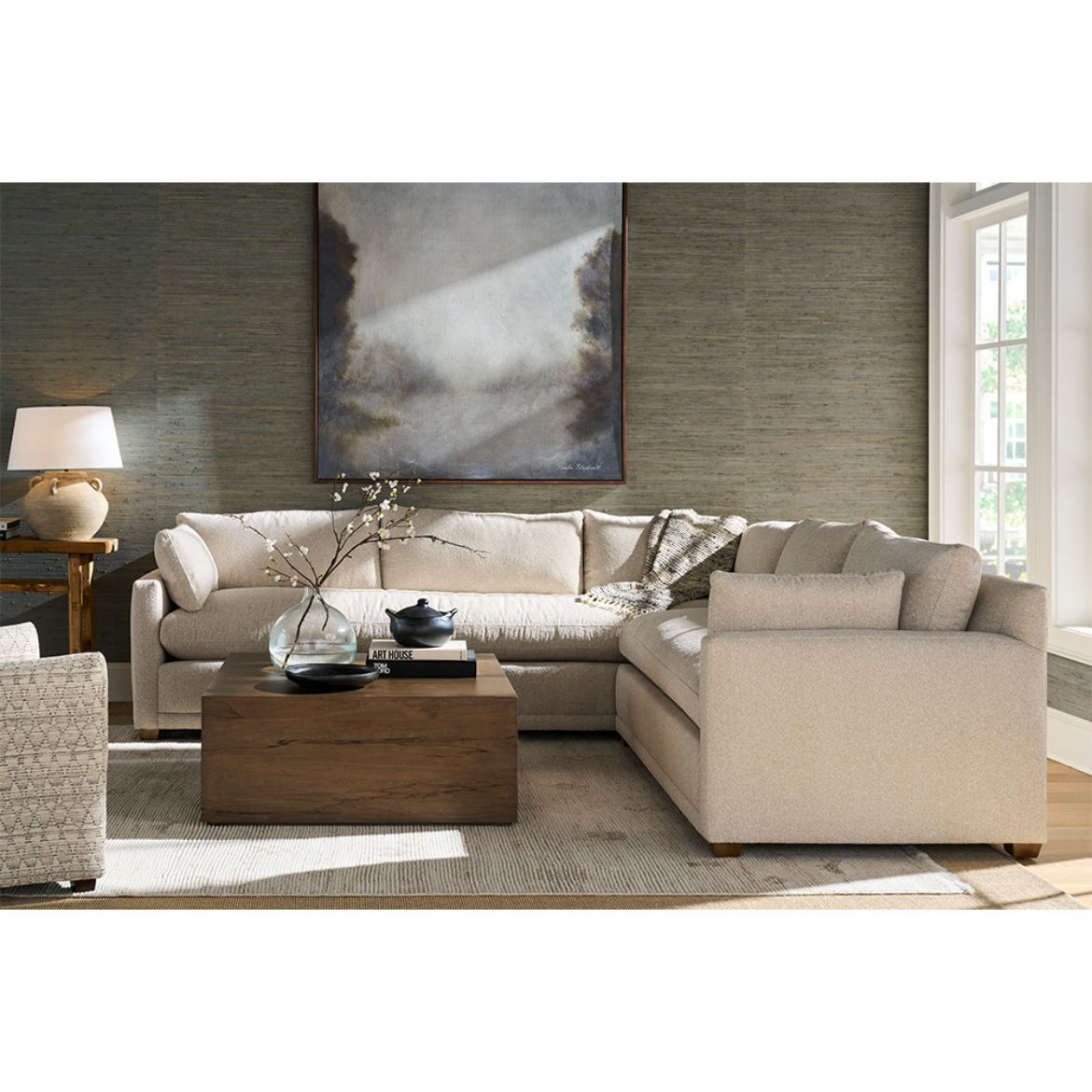 116" x 110" Sylvie Bench Cushion Sectional OL