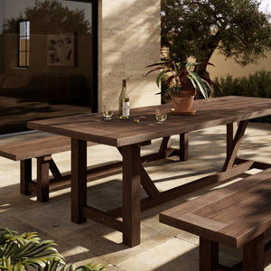 Stewart Outdoor Dining Table Stained Heritage Brown-FSC OL