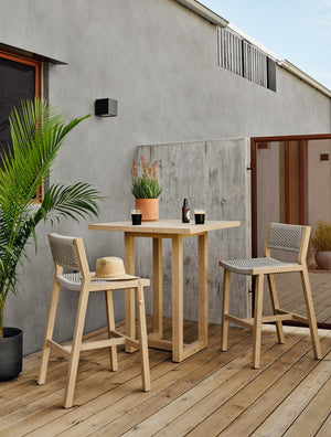 Stapleton Square Outdoor Bar Table Washed Brown-FSC OL