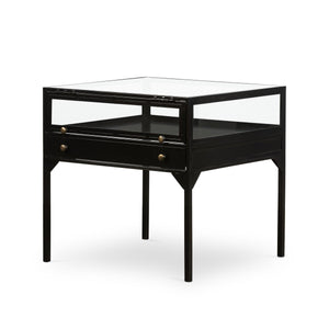 Shadow Box End Table Tempered Glass OL