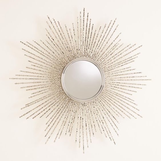 Square Beaded Burst Mirror Large