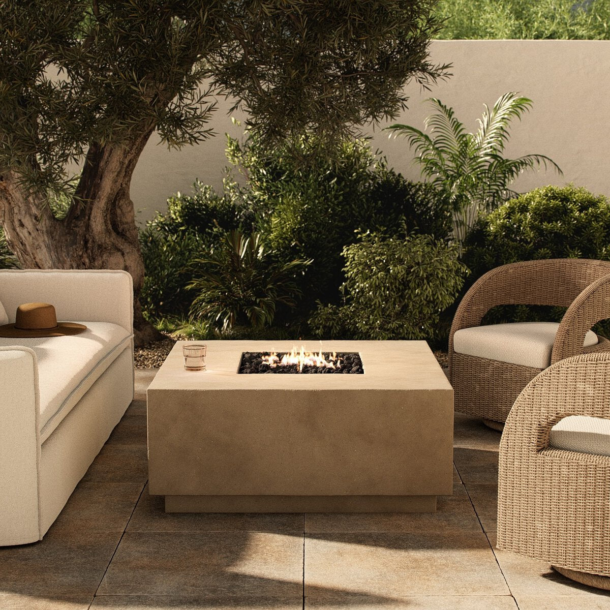 Donovan Outdoor Fire Table Natural Concrete OL