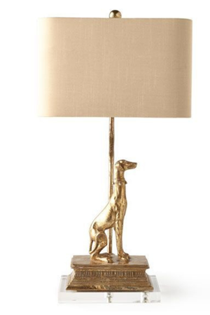 Left Regal Dog Table Lamp