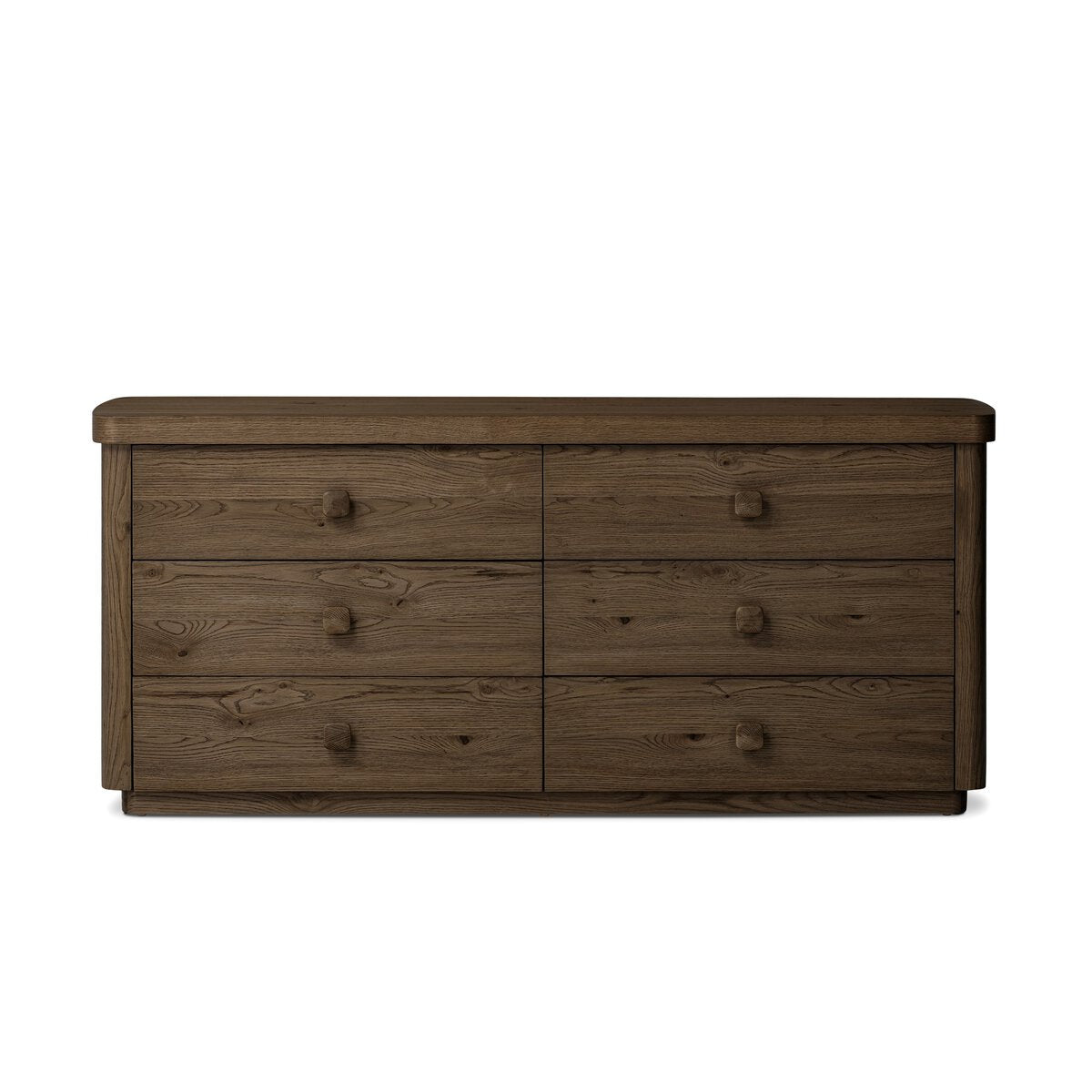 Valen 6 Drawer Dresser Rustic Brown Oak Veneer OL