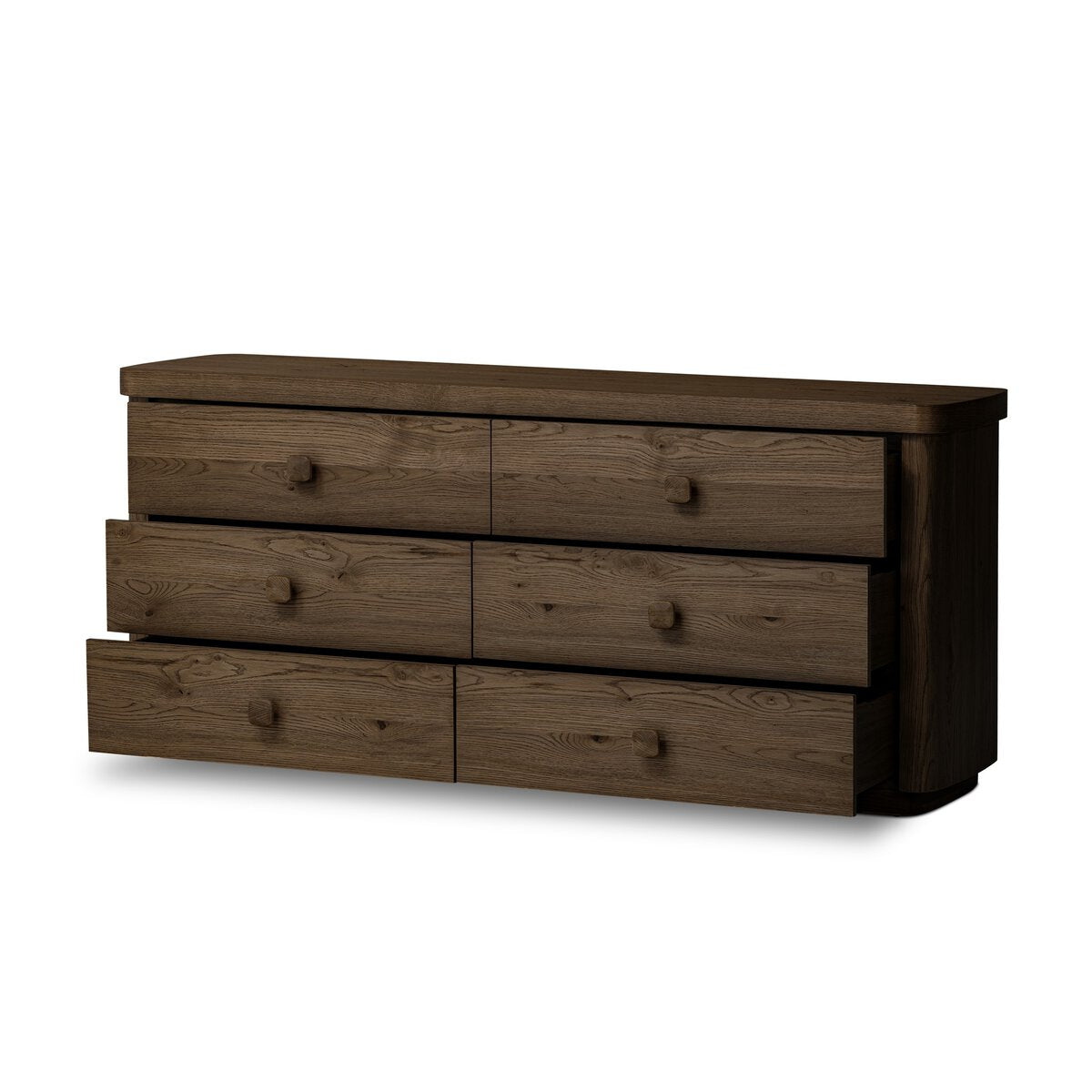Valen 6 Drawer Dresser Rustic Brown Oak Veneer OL