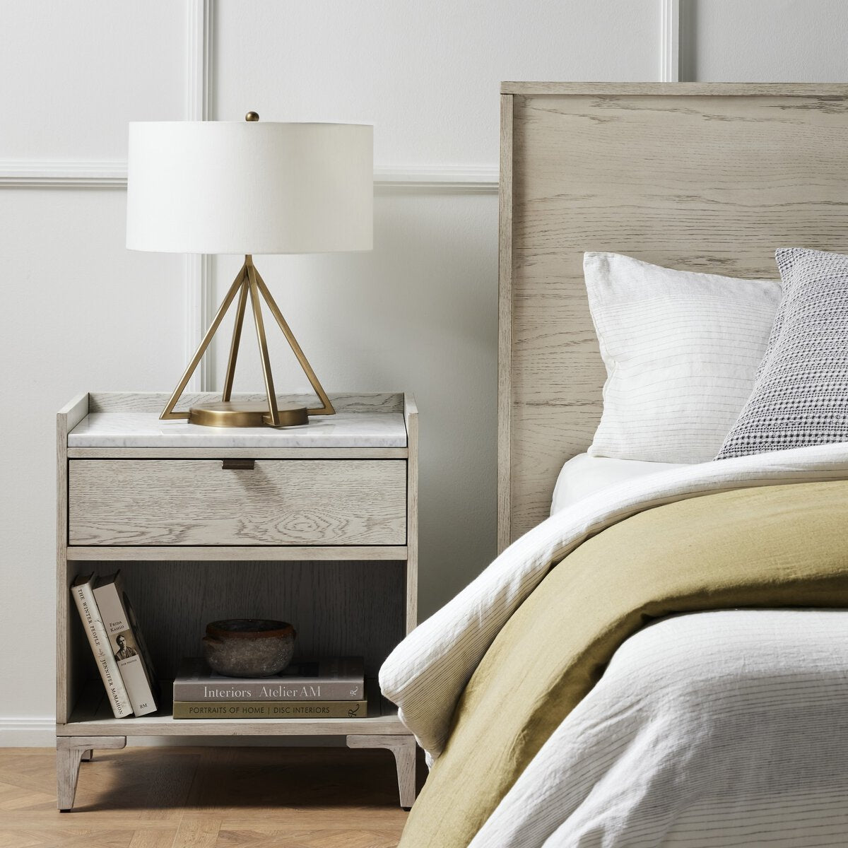 Viggo Nightstand Italian White Marble OL
