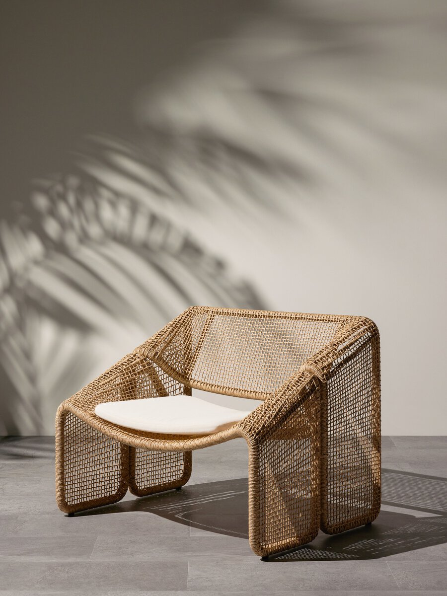 Selma Outdoor Chair Venao Ivory Faux Hyacinth OL