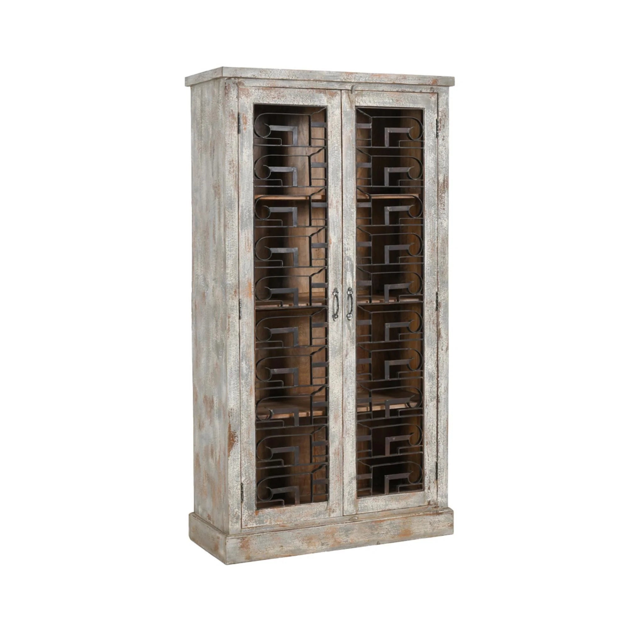 Almirah Wood & Iron Bar Cabinet OL