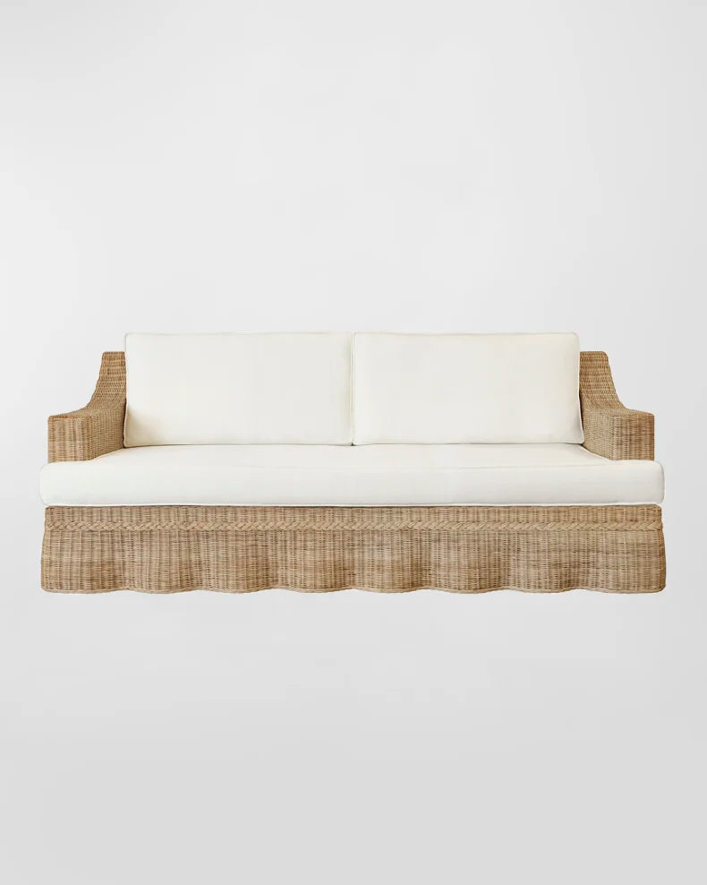 Daphne Rattan Sofa, 85"