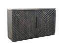 Ellington Reclaimed Pine 2 Door Cabinet Rough Black/Blue Stone - OL