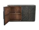 Ellington Reclaimed Pine 2 Door Cabinet Rough Black/Blue Stone - OL