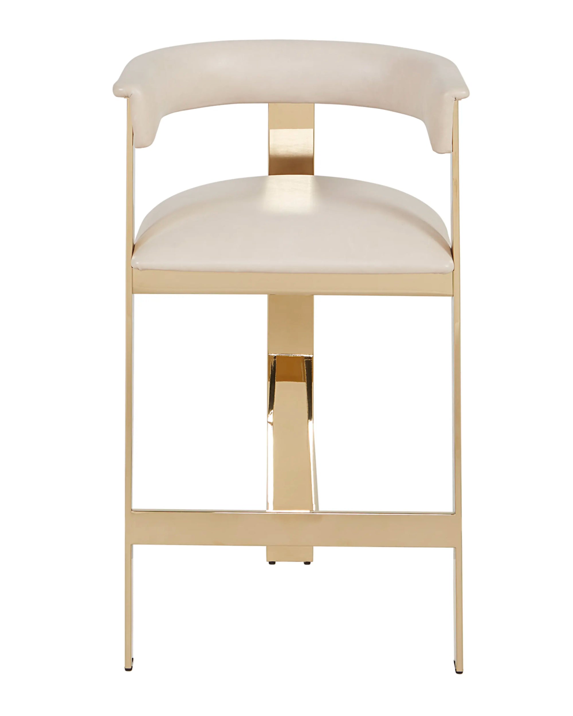 Darla Brass and Leather Bar Stool