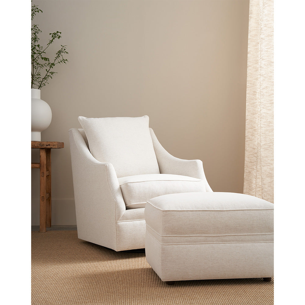 Kara Express Swivel Glider Chair in Nomad Snow - OL