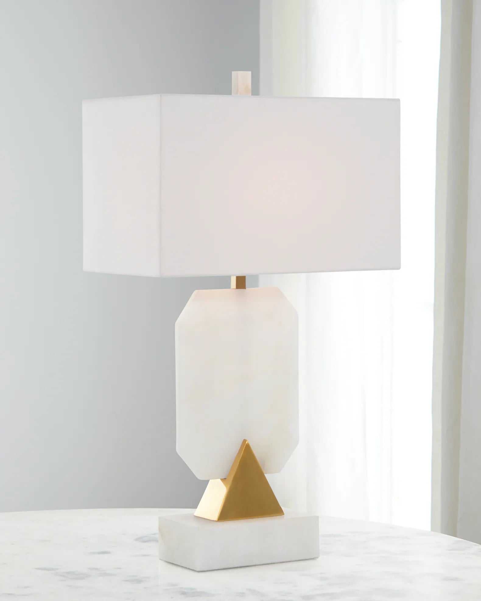 Emerald Cut Alabaster Lamp