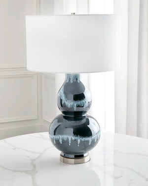 Navy Blue Rain Ceramic Table Lamp