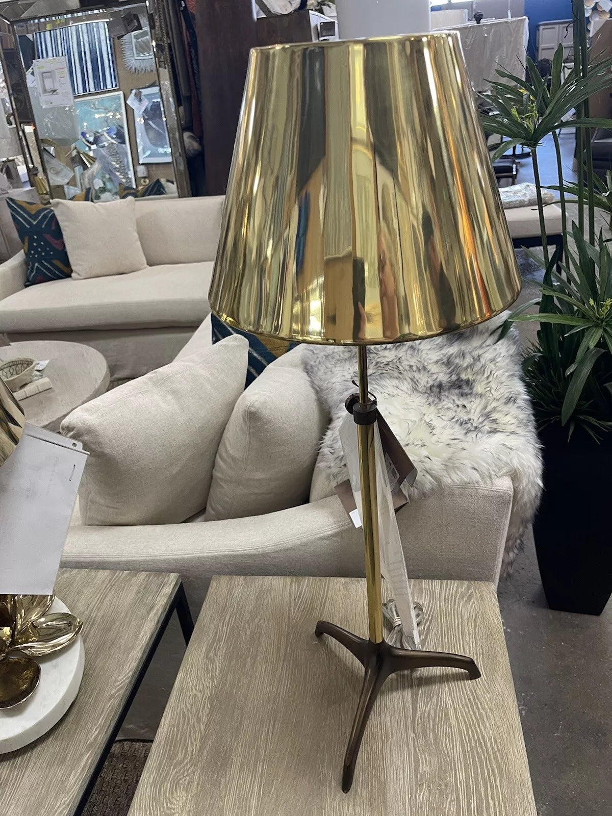 Simple Tripod Table Lamp Brass
