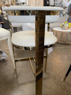 Darla Brass and Leather Bar Stool