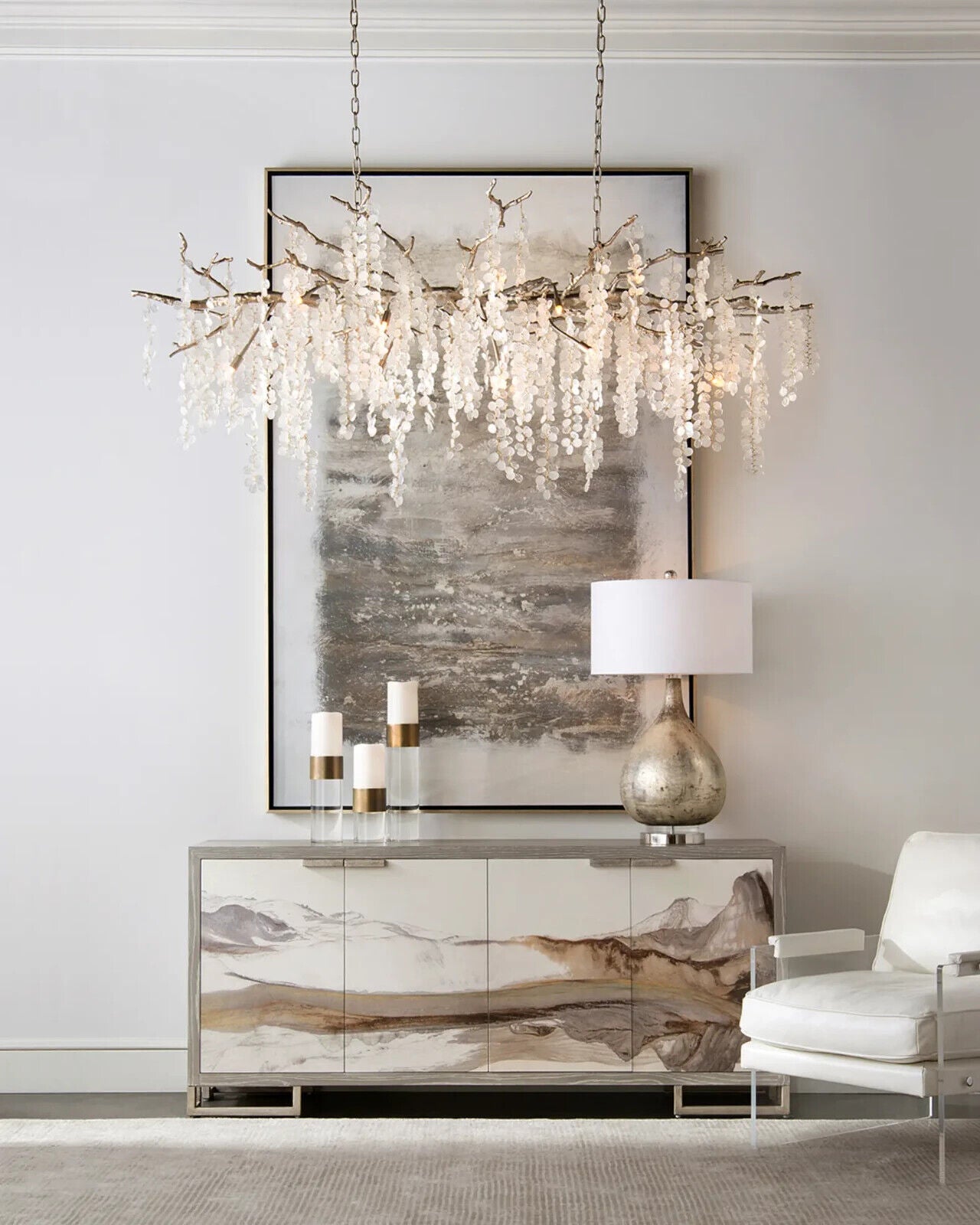 Shiro Noda 15-Light Glass Chandelier