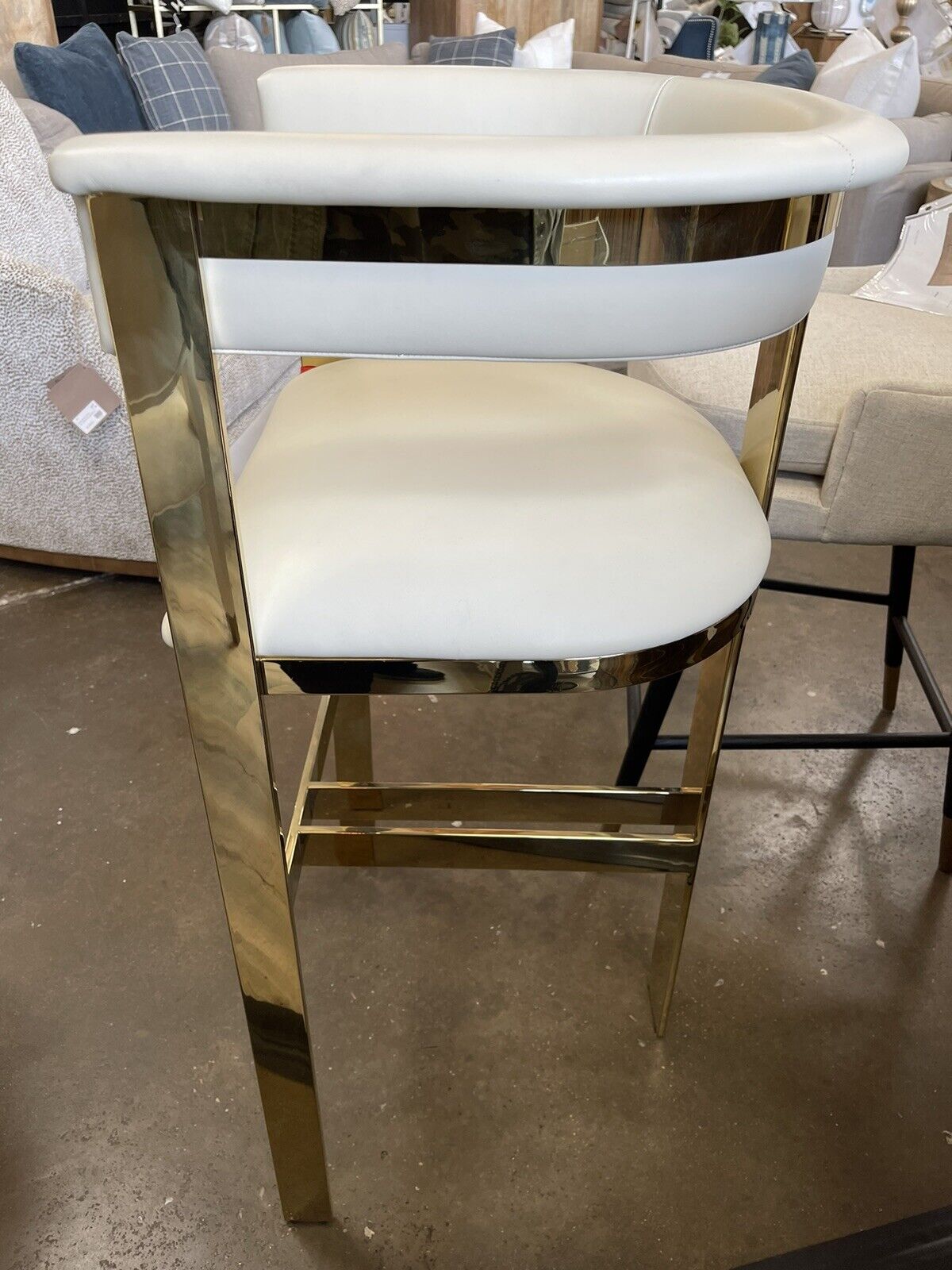 Darla Brass and Leather Bar Stool